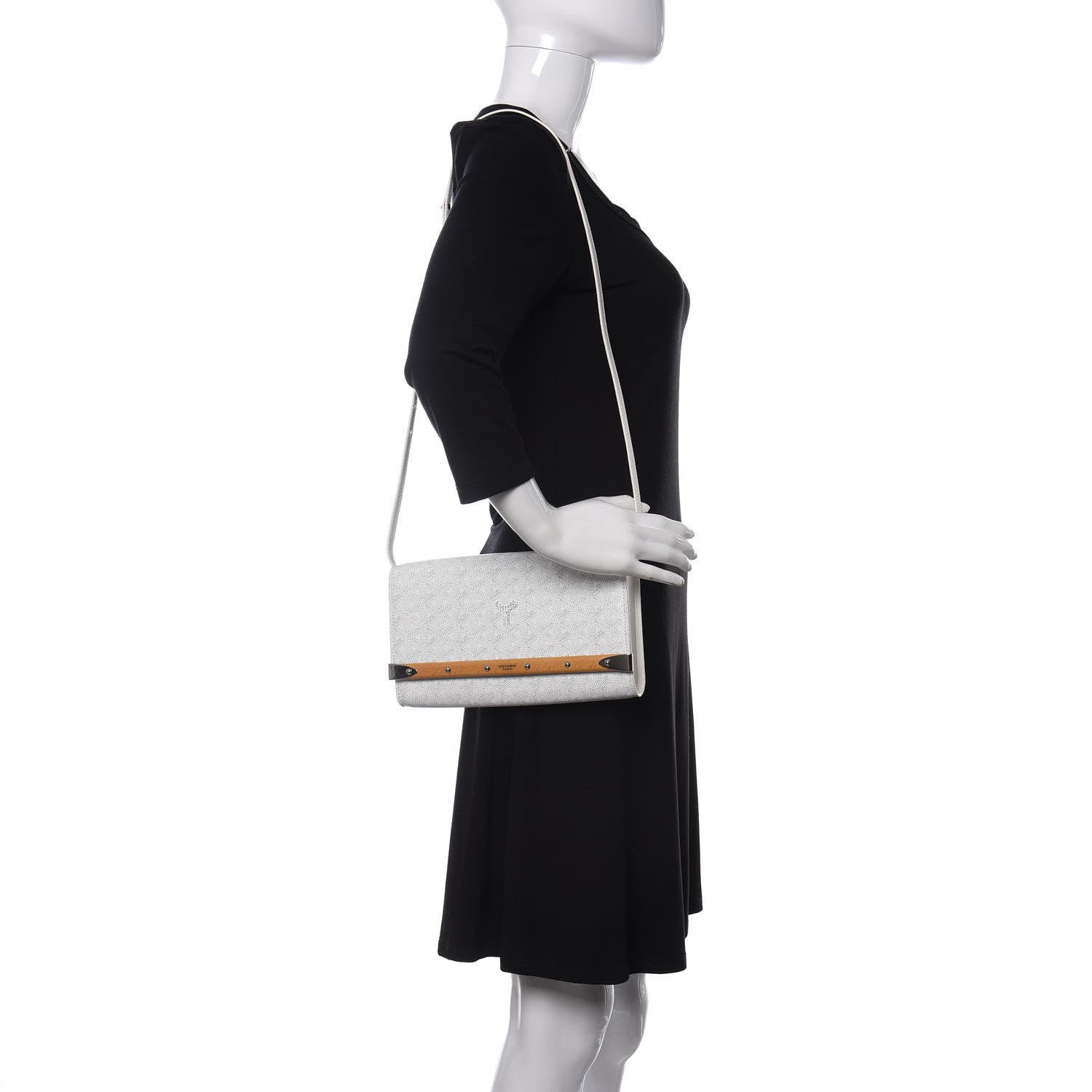 Goyard Goyardine Monte Carlo Bois Clutch With Strap White 2 of 9