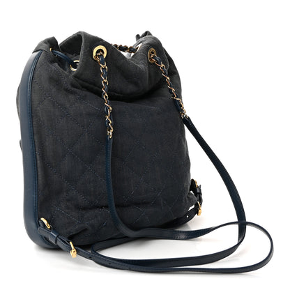 Chanel Denim Calfskin Quilted Backpack Blue 3 of 10
