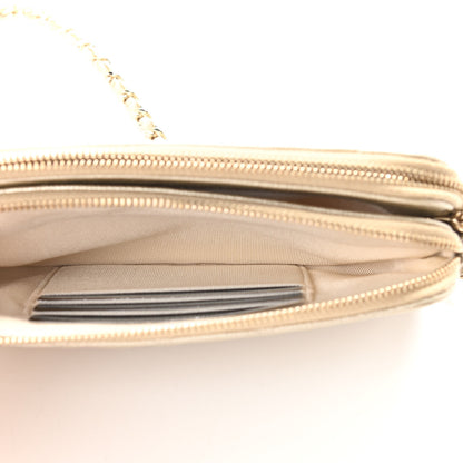 Chanel Metallic Caviar Quilted Small Clutch With Chain Gold 7 of 14