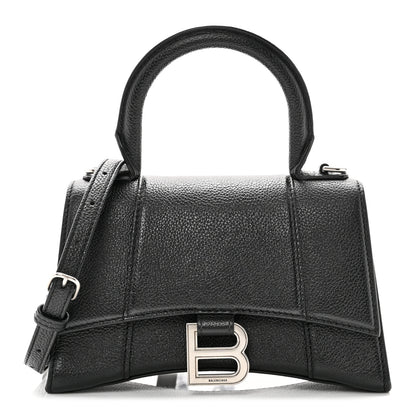 Balenciaga Grained Calfskin Hourglass Top Handle Bag XS Black 8 of 10