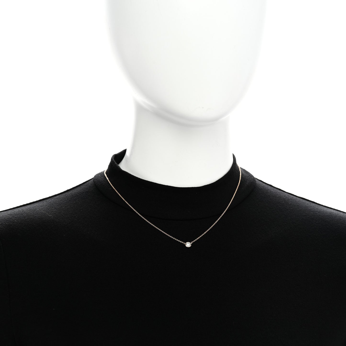18K Rose Gold Diamond .33ct Elsa Peretti Diamonds by the Yard Pendant Necklace