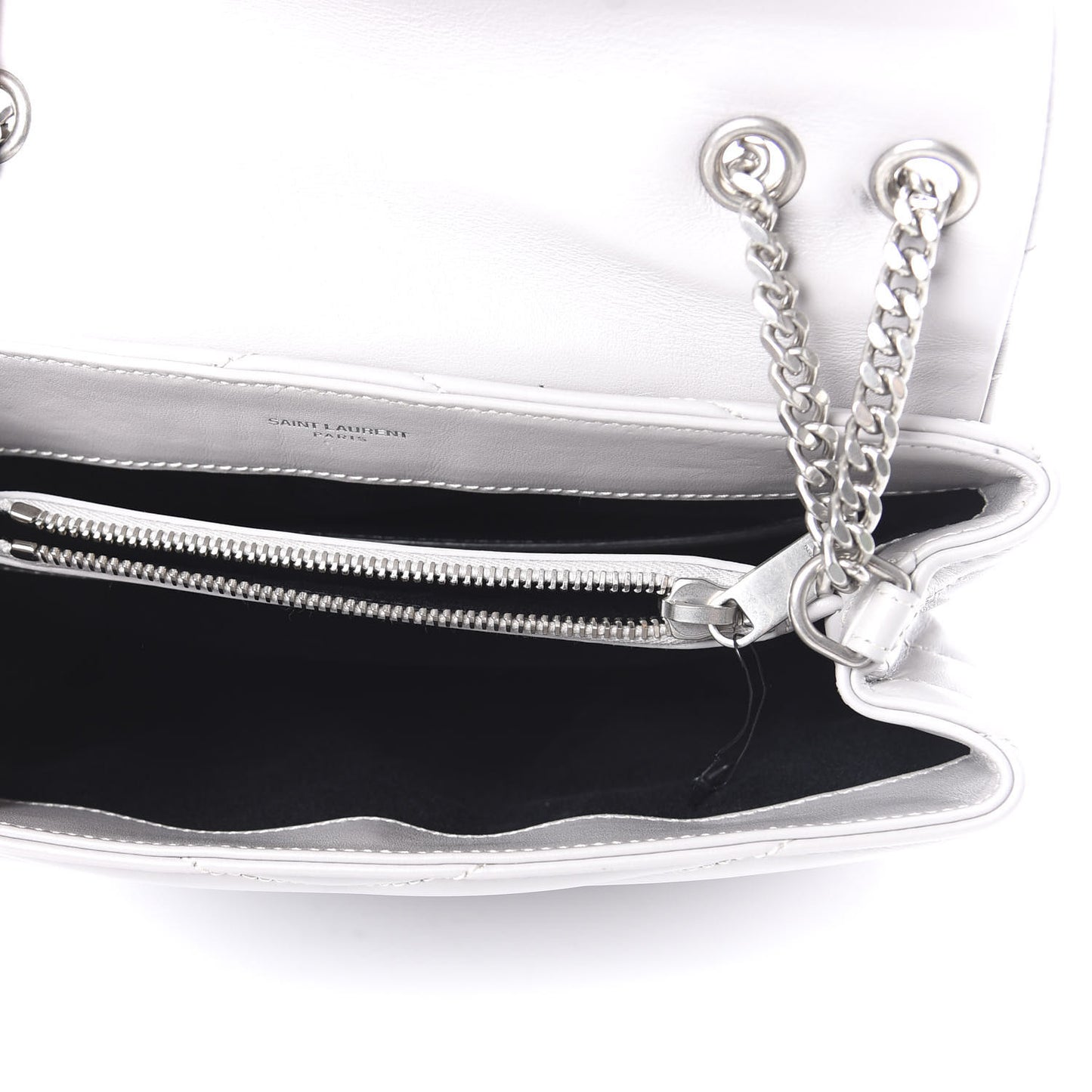 Calfskin Y Quilted Monogram Small Loulou Chain Satchel Granite