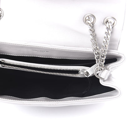 Saint Laurent Calfskin Y Quilted Monogram Small Loulou Chain Satchel Granite 5 of 9