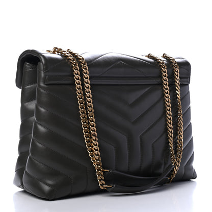 Saint Laurent Calfskin Y Quilted Monogram Medium Loulou Chain Satchel Pebble 3 of 4