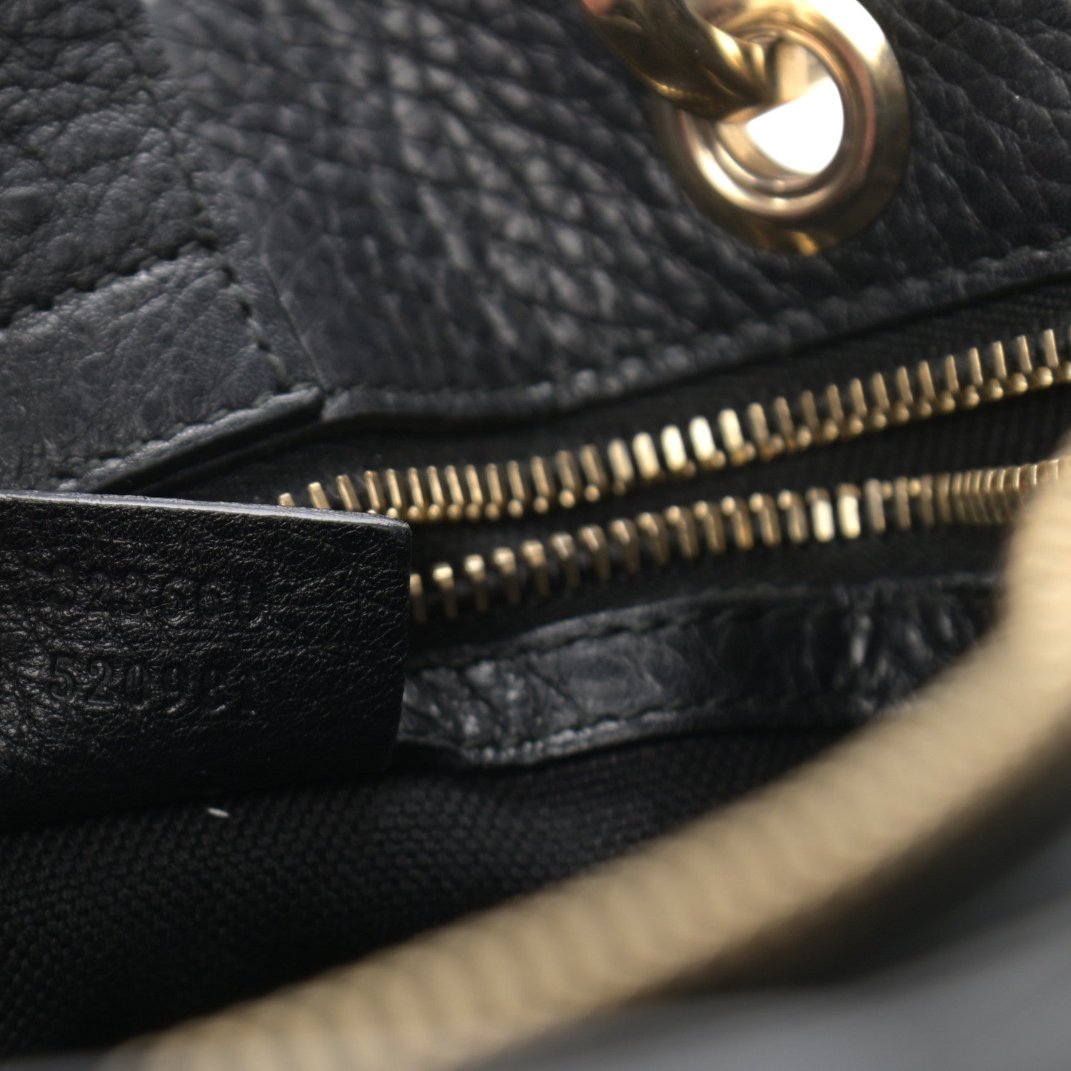 Gucci Pebbled Calfskin Medium Bamboo Shopper Tote Black 6 of 12