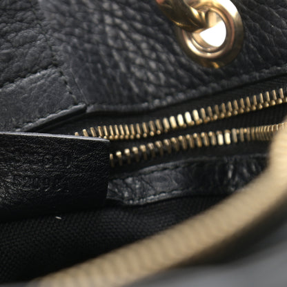 Gucci Pebbled Calfskin Medium Bamboo Shopper Tote Black 6 of 12