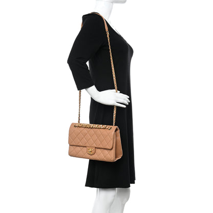 Chanel Lambskin Quilted Chaine Lettre Flap Brown 2 of 11