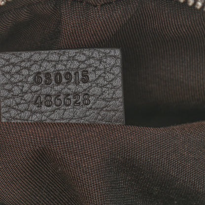 Gucci Monogram Dollar Calfskin Waist Pouch Beige Ebony Testa di Moro Marrone Scuro 7 of 10
