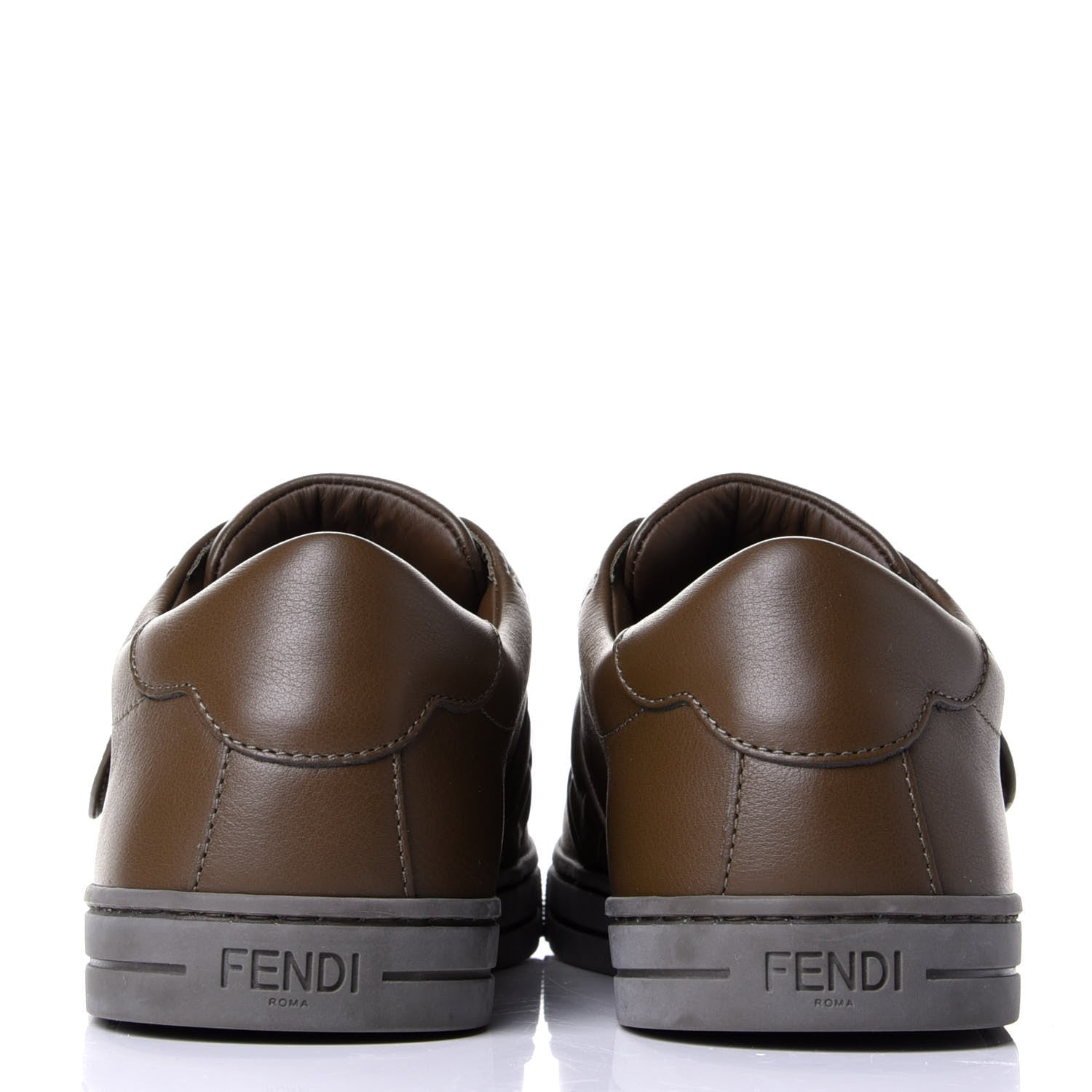 Fendi Vitello FF Embossed Womens Slip On Sneakers 36 Wood 6 of 11