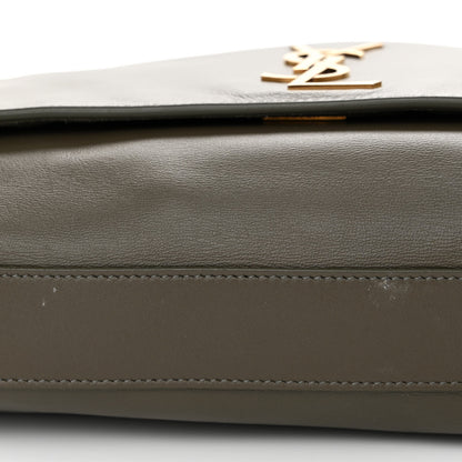 Saint Laurent Smooth Calfskin Suede Medium Reversible Monogram Kate Satchel Olive 15 of 18