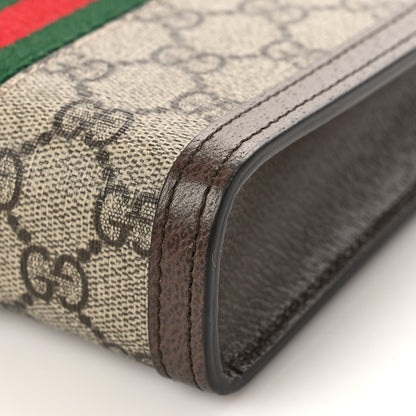 Gucci GG Supreme Monogram Textured Dollar Calfskin Web Mini Ophidia Top Slip Handle Crossbody Bag Beige Ebony New Acero 7 of 7