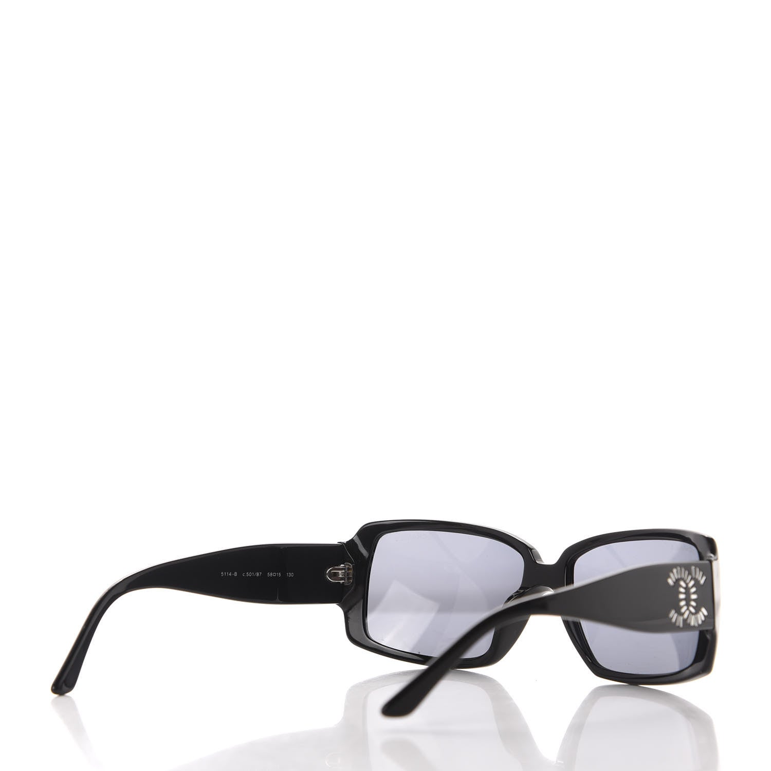 Chanel Crystal Baguette CC Sunglasses 5114-B Black 4 of 8