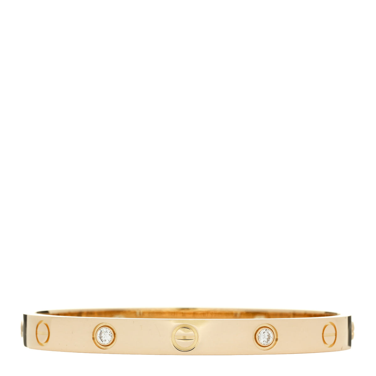 18K Yellow Gold 4 Diamond LOVE Bracelet 16