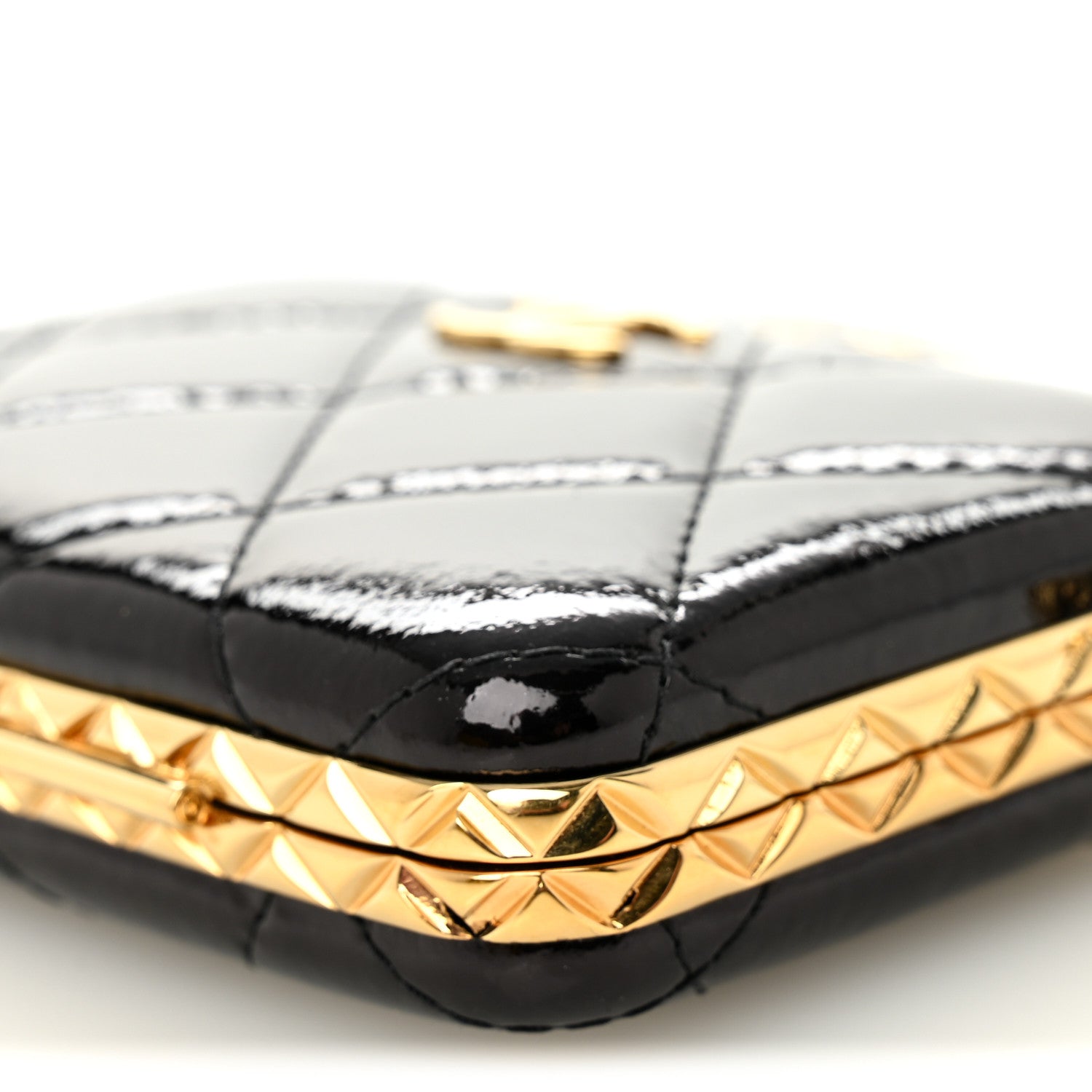 Chanel Glazed Goatskin Quilted Small Box With Chain Black 10 of 10