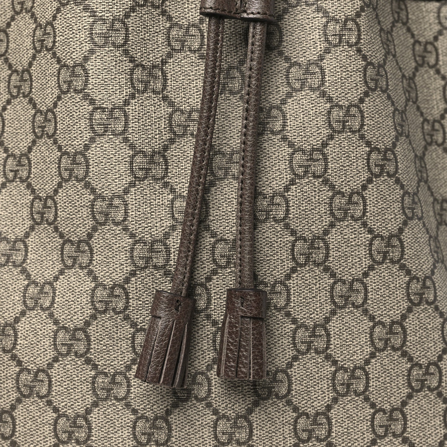 GG Supreme Monogram Web Ophidia Bucket Bag Brown