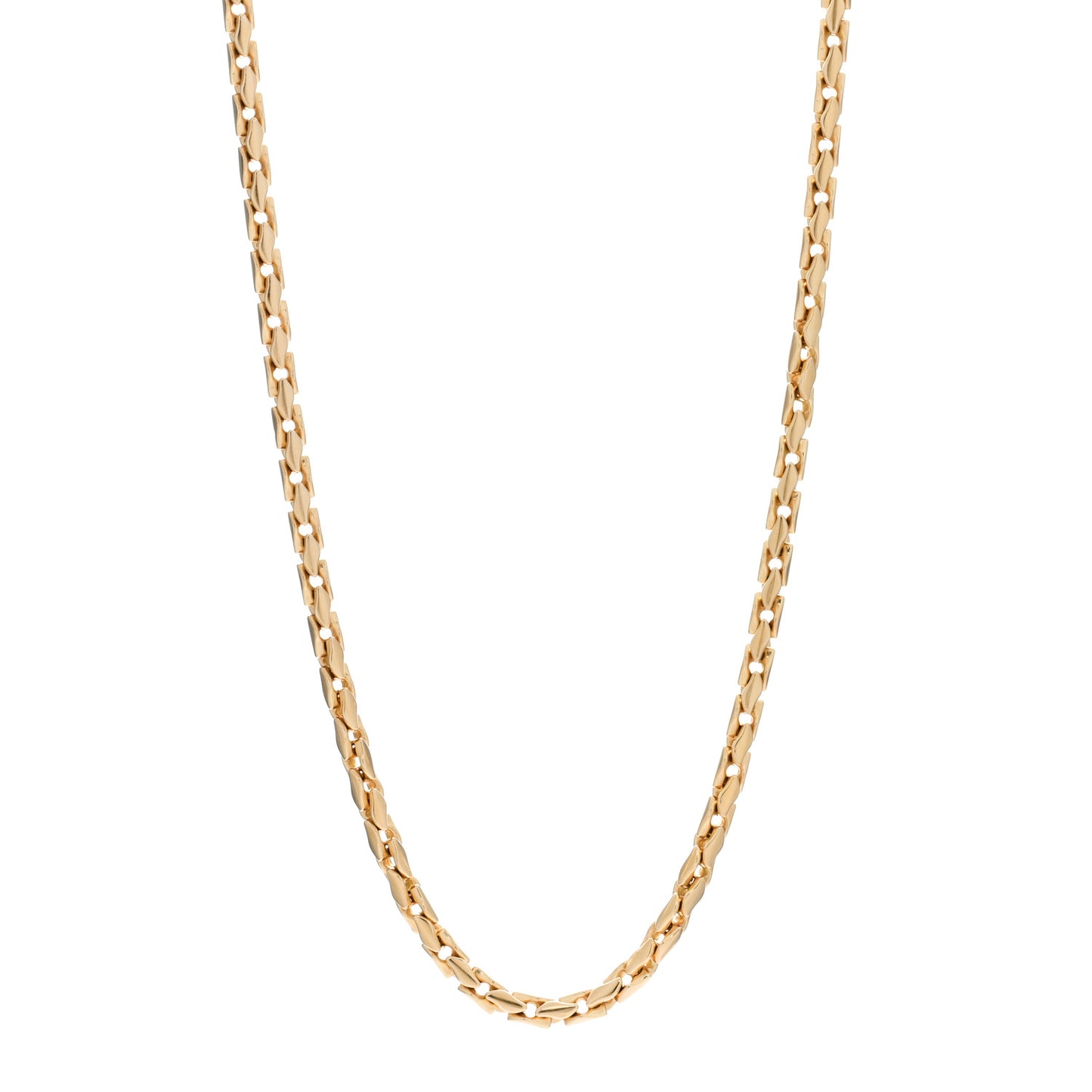 18K Yellow Gold 5mm Fluted Chain Necklace 22"