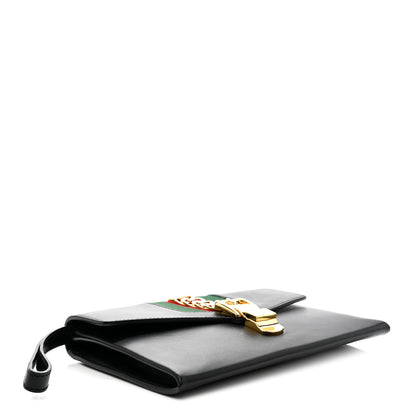 Gucci Calfskin Small Sylvie Wristlet Clutch Black 4 of 14