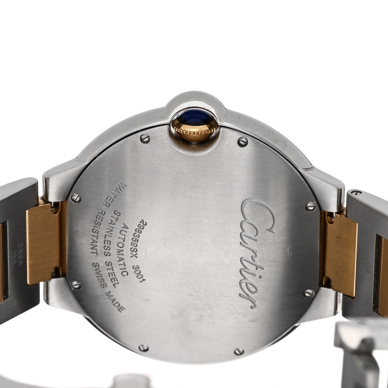 Cartier Stainless Steel 18K Yellow Gold 42mm Ballon Bleu De Cartier Automatic Watch 4 of 4