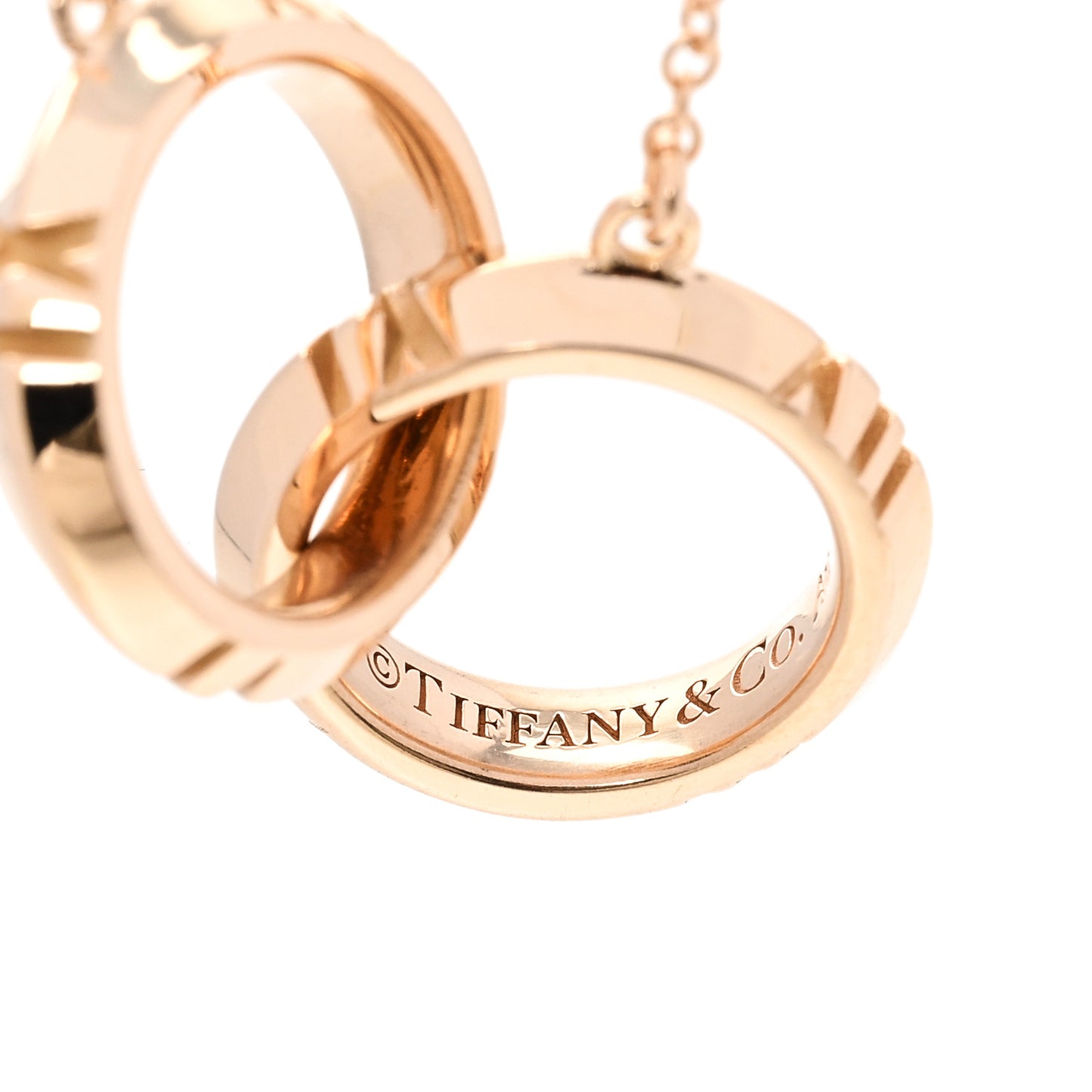 18K Rose Gold Interlocking Atlas Open Pendant Necklace