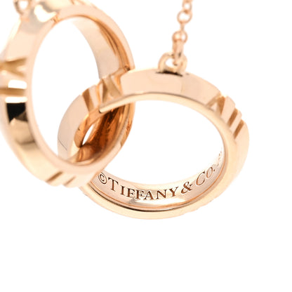 Tiffany 18K Rose Gold Interlocking Atlas Open Pendant Necklace 5 of 6