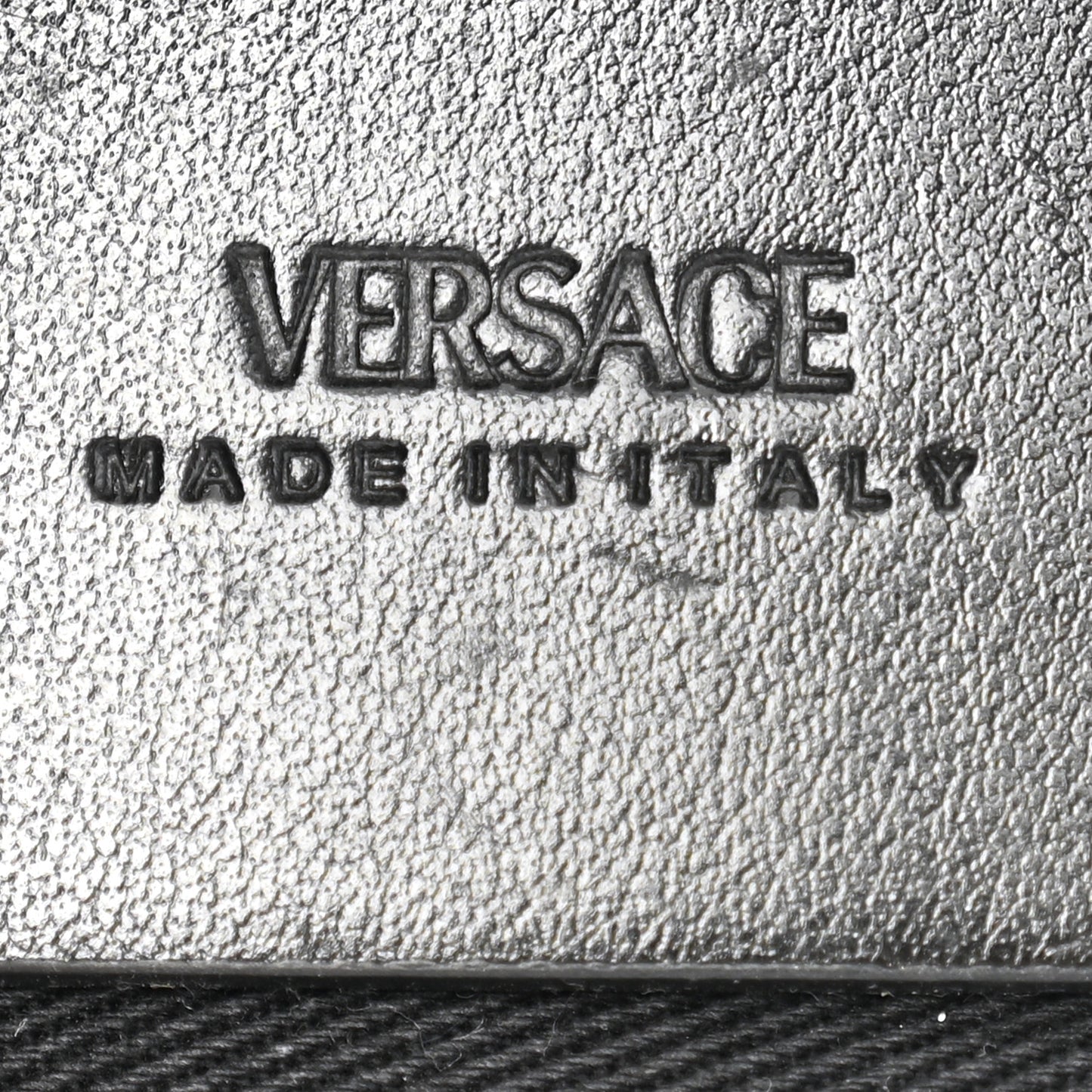 Metallic Canvas La Greca Signature Mini Bag Black