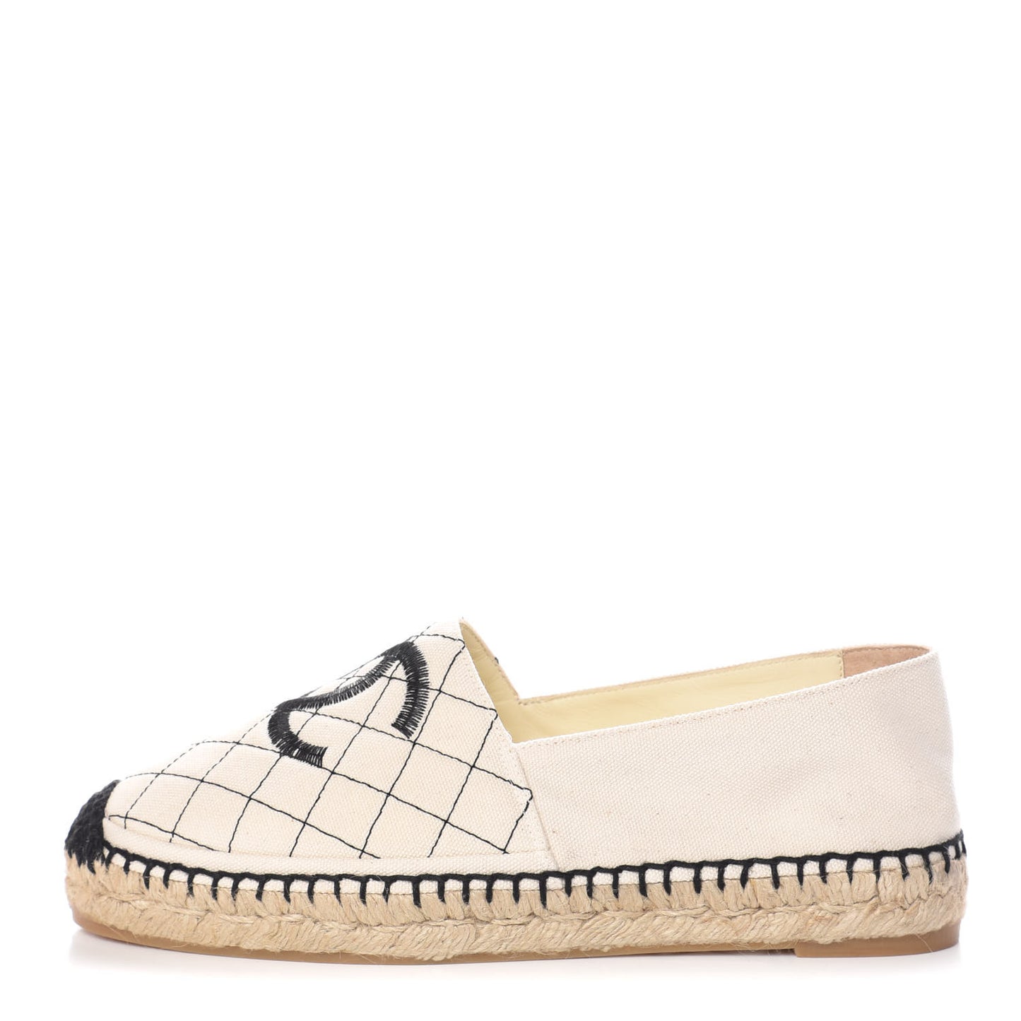 Fabric Biarritz CC Espadrilles 39 Beige Black