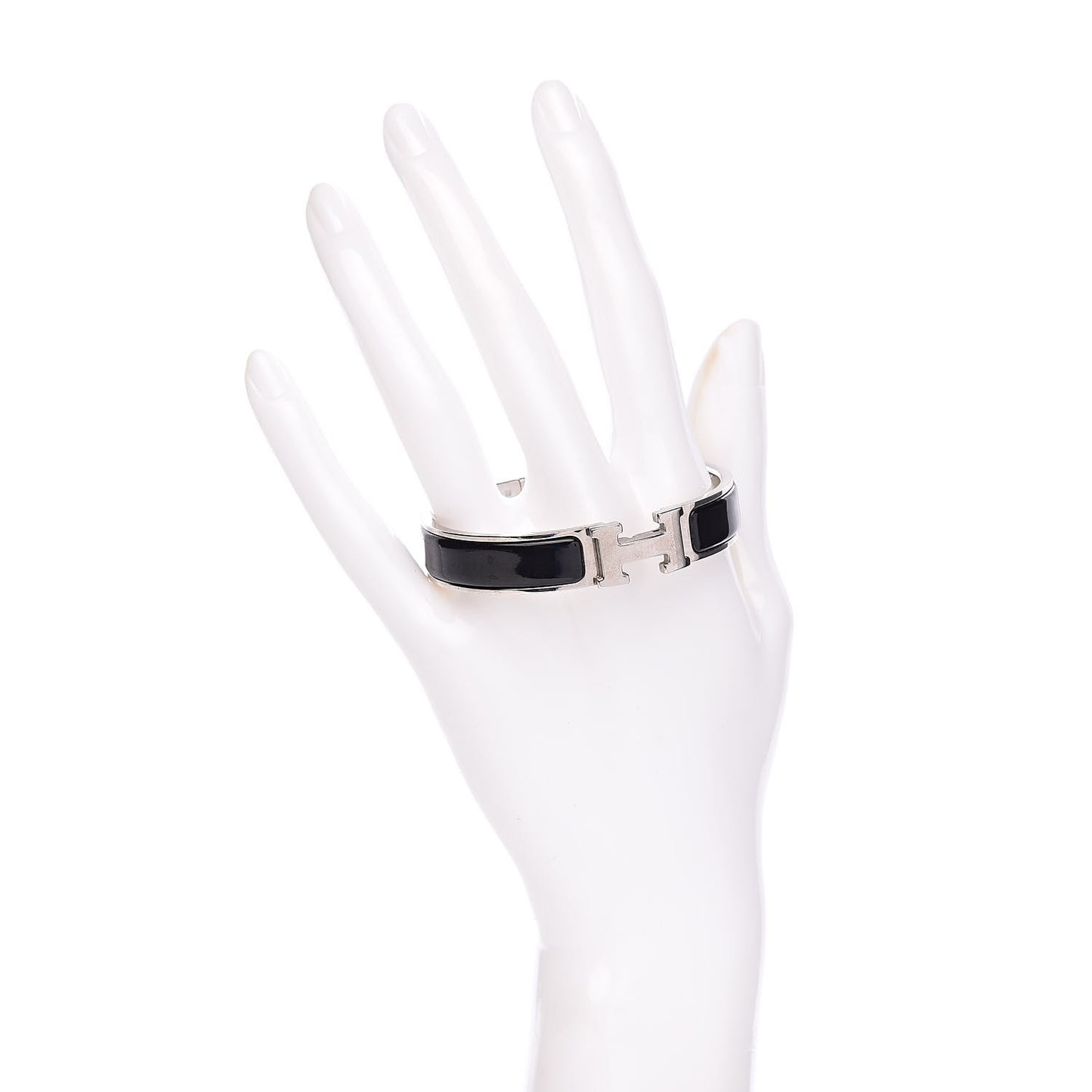 Enamel Narrow Clic Clac H Bracelet PM Black