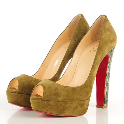 Christian Louboutin Suede Mosaic Bambou 140 Pumps 39 Green 3 of 10