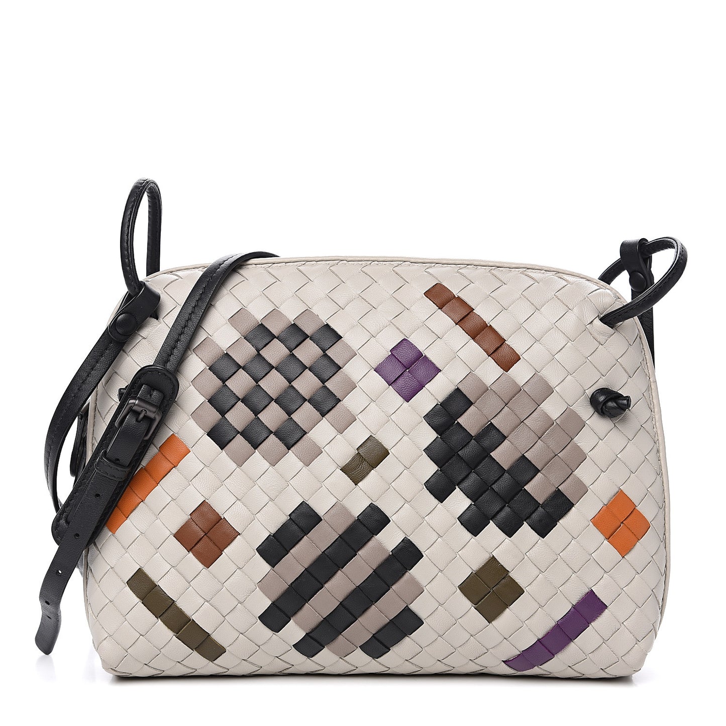 Nappa Intrecciato Nodini Crossbody Messenger Cement Abstract