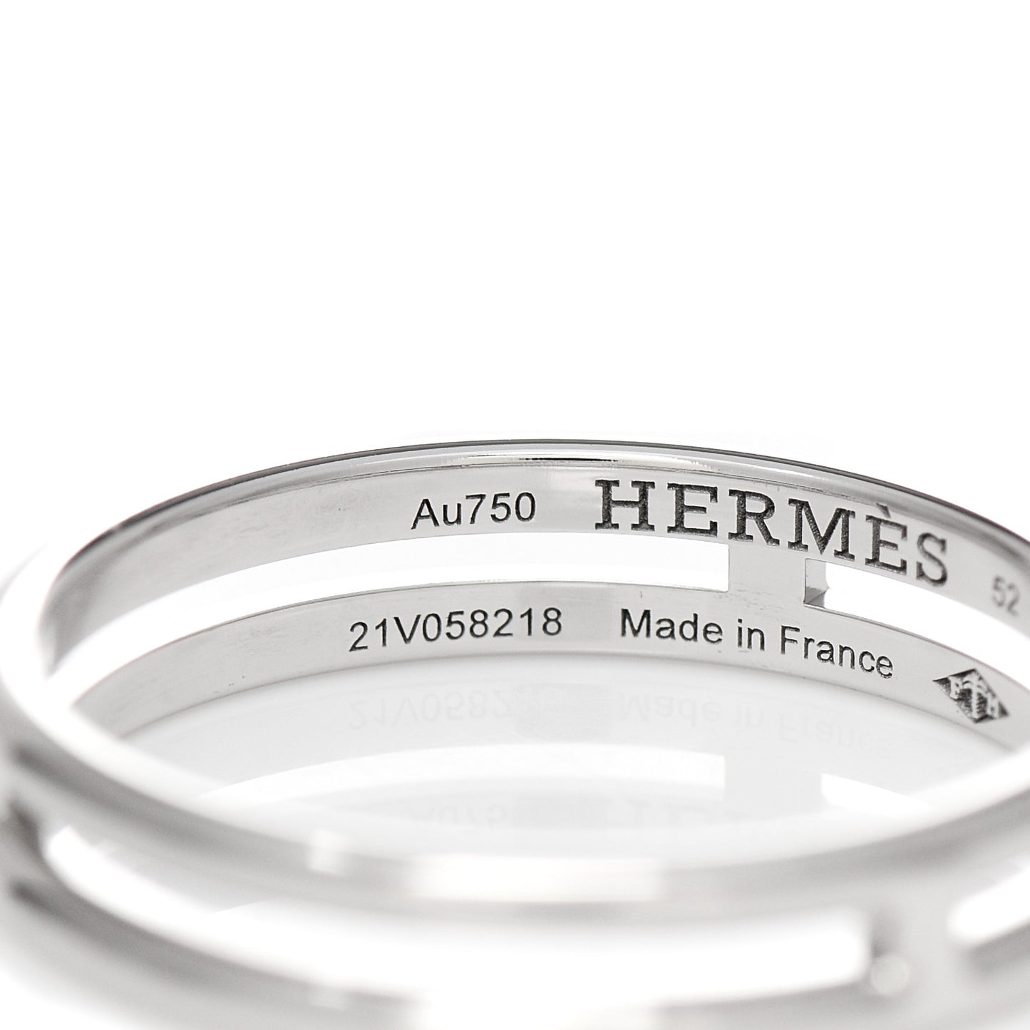 18K White Gold Ariane Wedding Band Ring 52 6