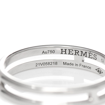 Hermes 18K White Gold Ariane Wedding Band Ring 52 6 4 of 6