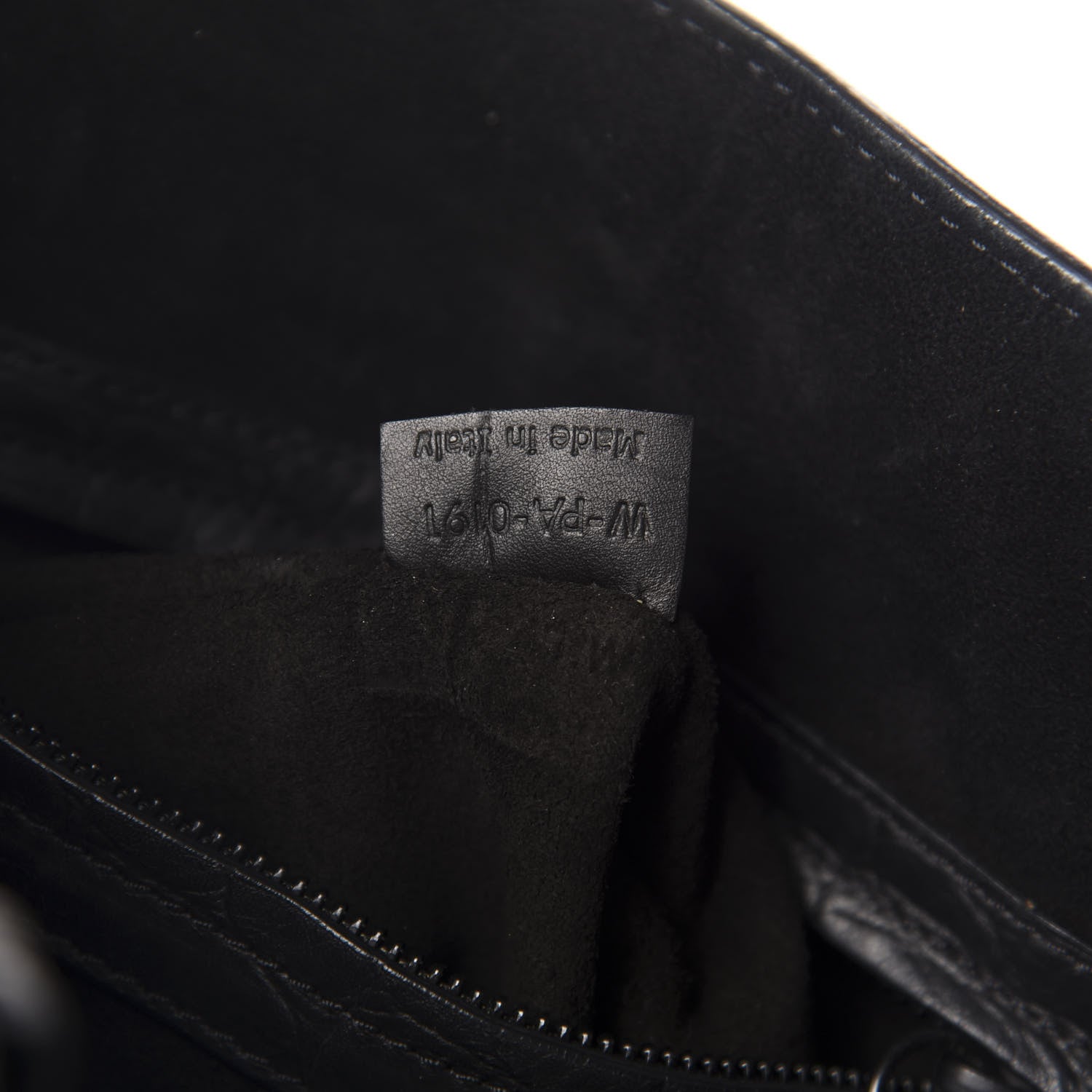 Celine Crocodile Embossed Calfskin Medium Phantom Luggage Black 11 of 12