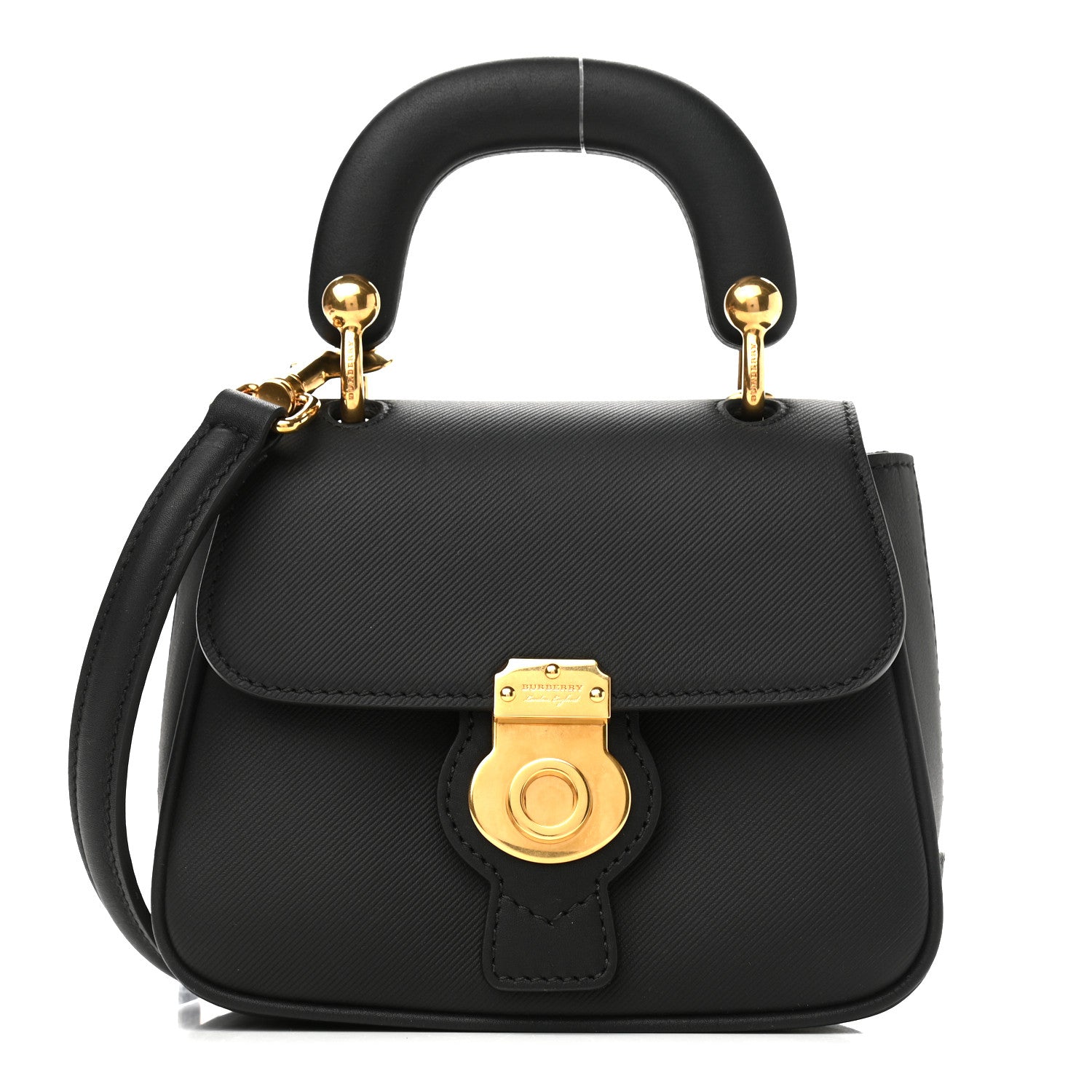 Burberry Trench Calfskin Mini DK88 Top Handle Bag Black 1 of 10