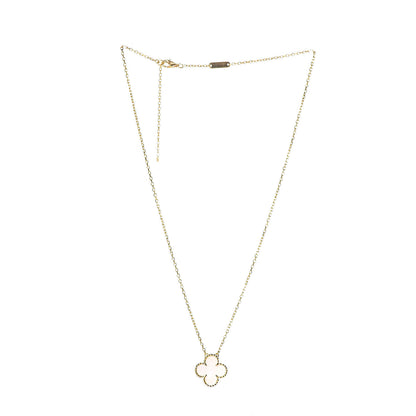 Van Cleef & Arpels 18K Yellow Gold Mother of Pearl Vintage Alhambra Pendant Necklace 3 of 5
