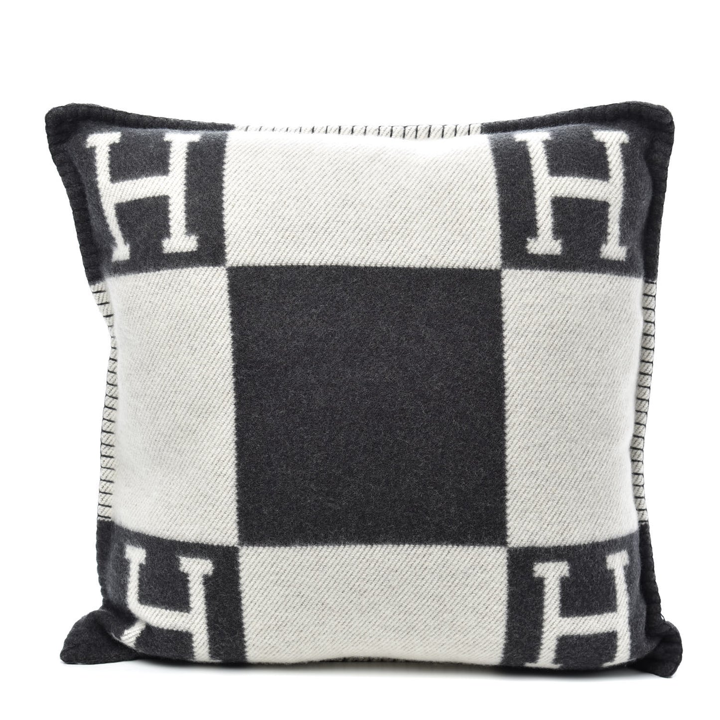 Wool Cashmere Avalon Pillow PM Ecru Gris Fonce
