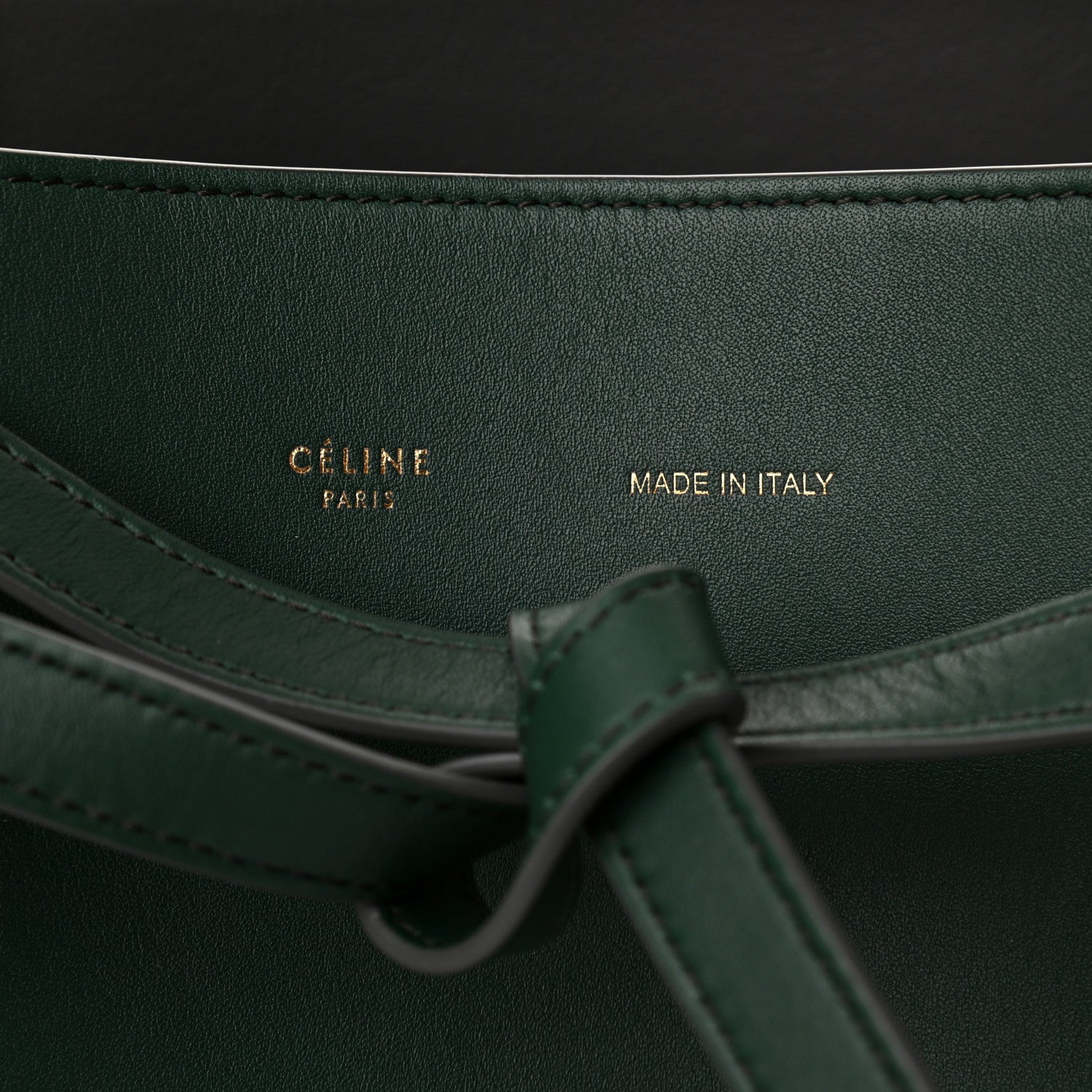 Celine Smooth Calfskin Small Belt Cabas Phantom Dark Green 7 of 9