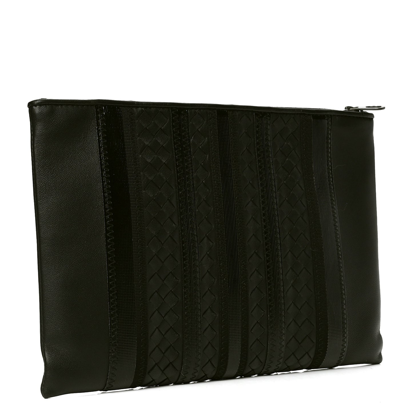 Nappa Intrecciato Zip Pouch Black