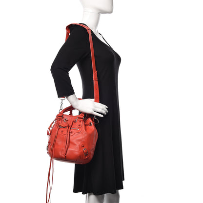 Balenciaga Matte Goatskin Rubber Covered Classic Hardware Mini Pompon Rouge Coquelicot Rouge Braise 1 of 10