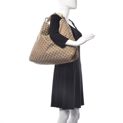 Gucci Monogram Large Horsebit Chain Hobo Off White 2 of 9