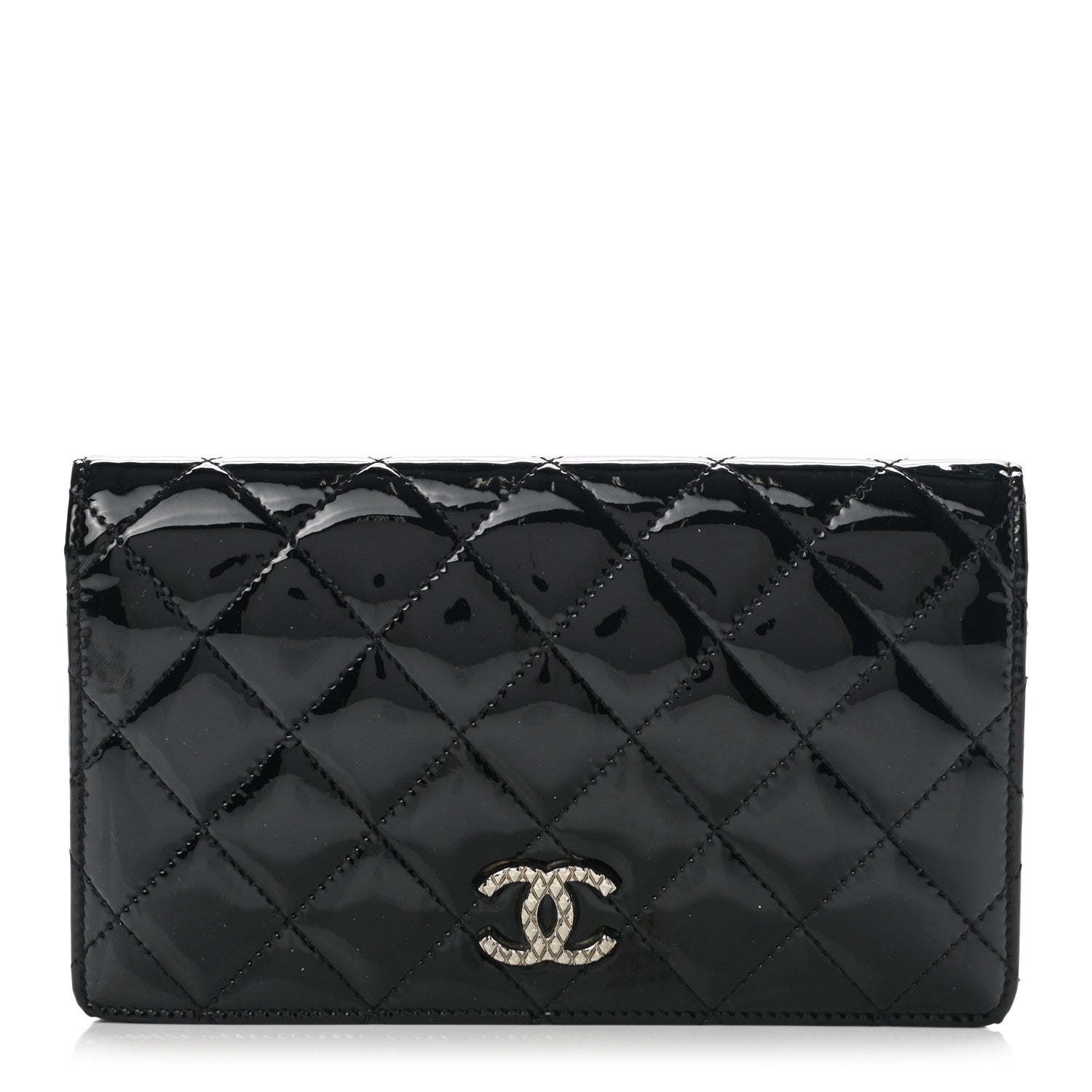 Chanel Patent Quilted Brilliant Yen Wallet Black 1 of 12