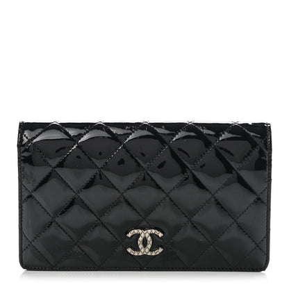Chanel Patent Quilted Brilliant Yen Wallet Black 1 of 12