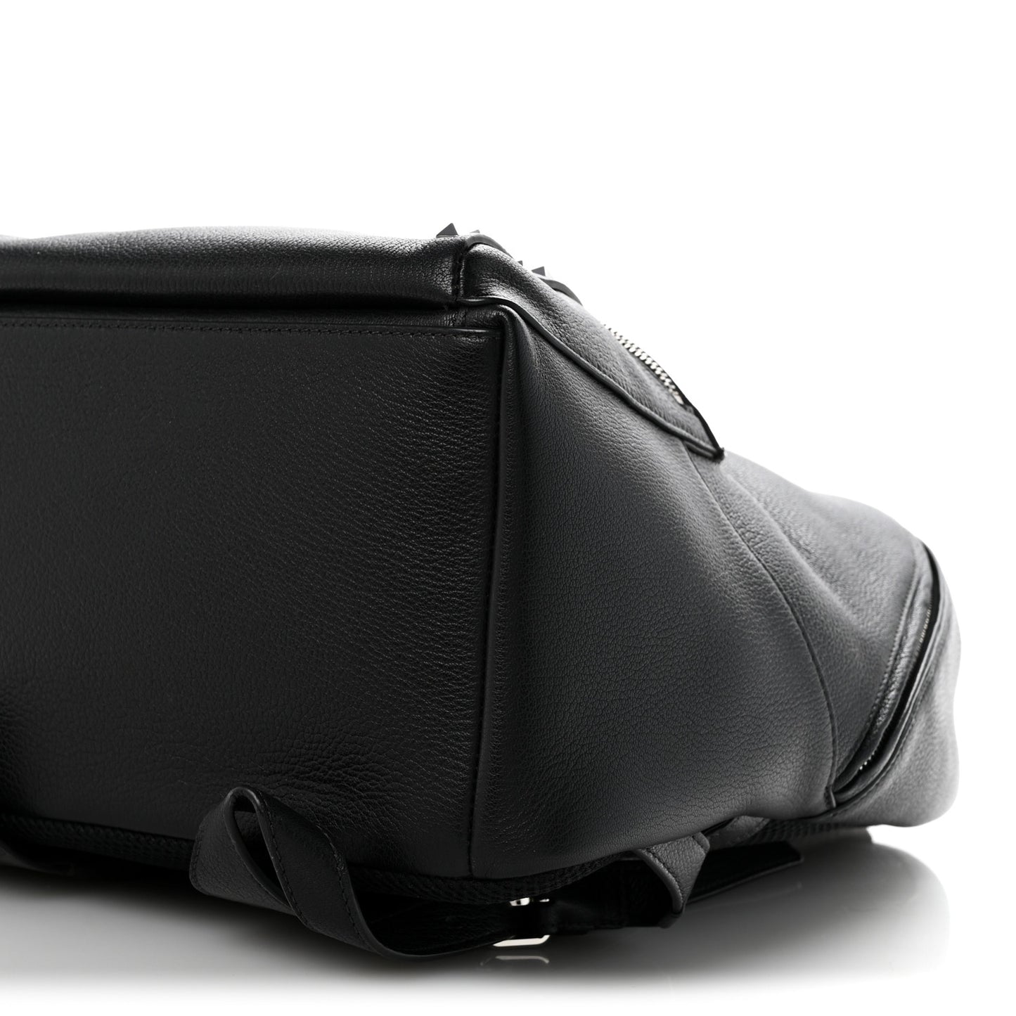 Grained Calfskin Rockstud Backpack Black