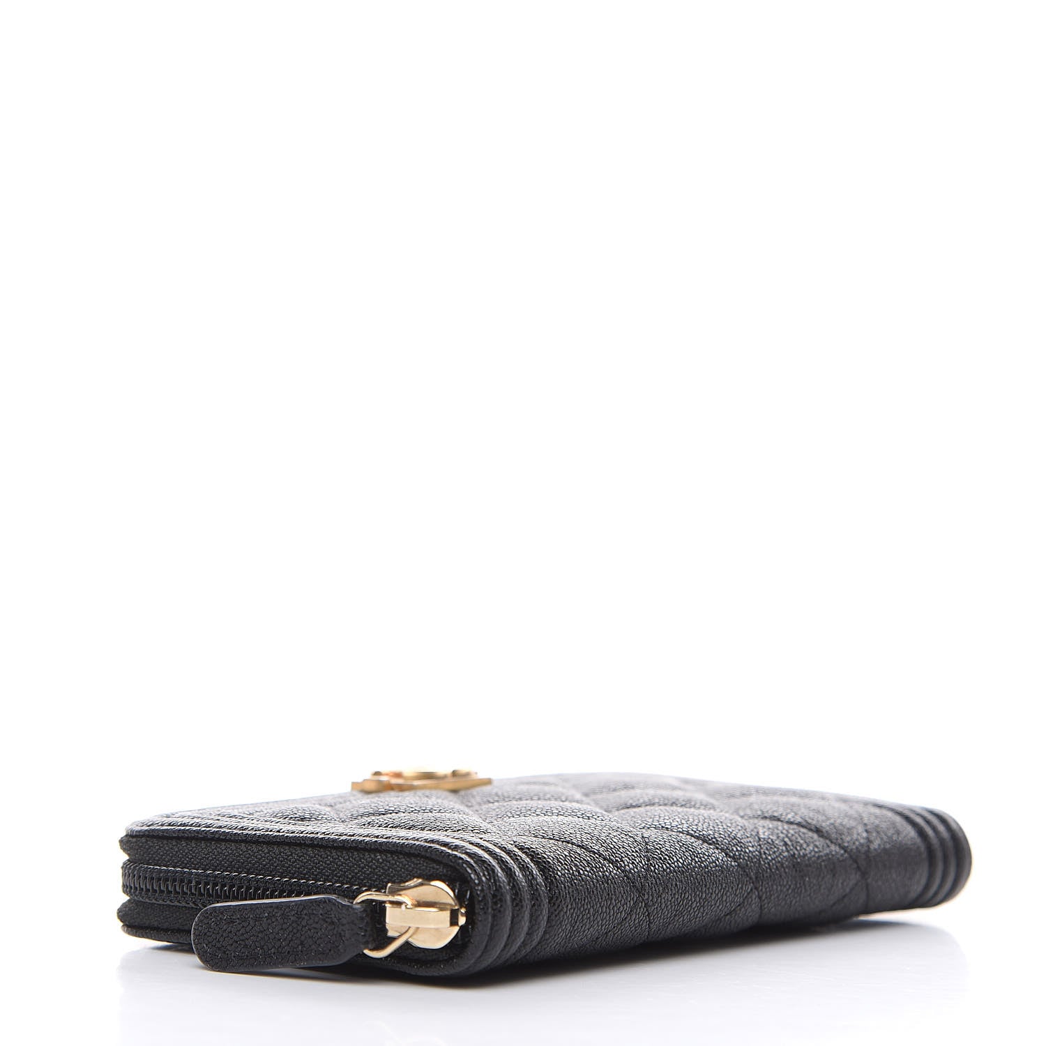 Chanel Caviar Quilted Small Boy Zip Around Wallet Black 4 of 9