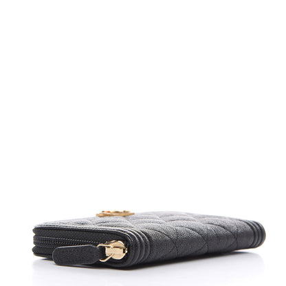 Chanel Caviar Quilted Small Boy Zip Around Wallet Black 4 of 9