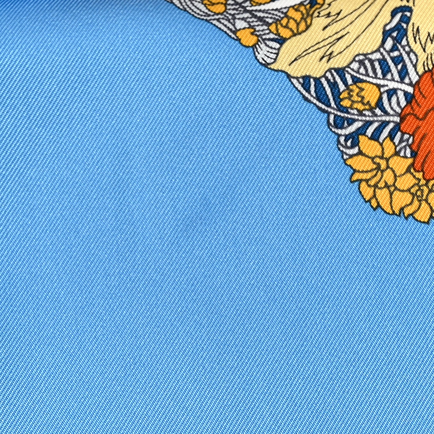 Hermes Silk Robe Legere Scarf 90 Bleu Azure Ocre Roux 5 of 7