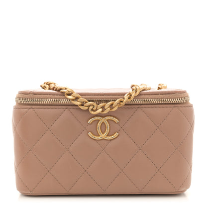 Chanel Lambskin Quilted Small Pillow Crush Vanity Case With Chain Beige 1 of 12