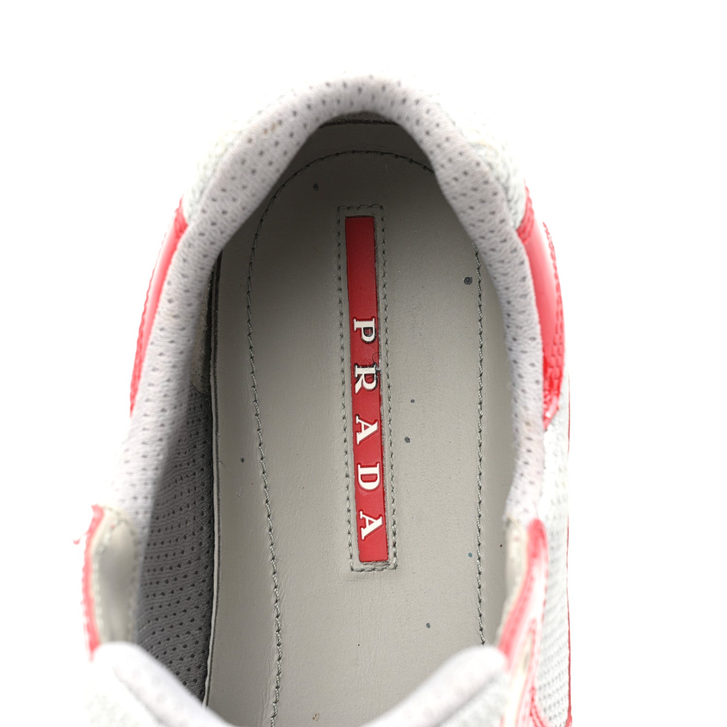 Prada Vitello Rubber Bike Mens America's Cup Sneakers 10.5 Rubino Argento 9 of 9