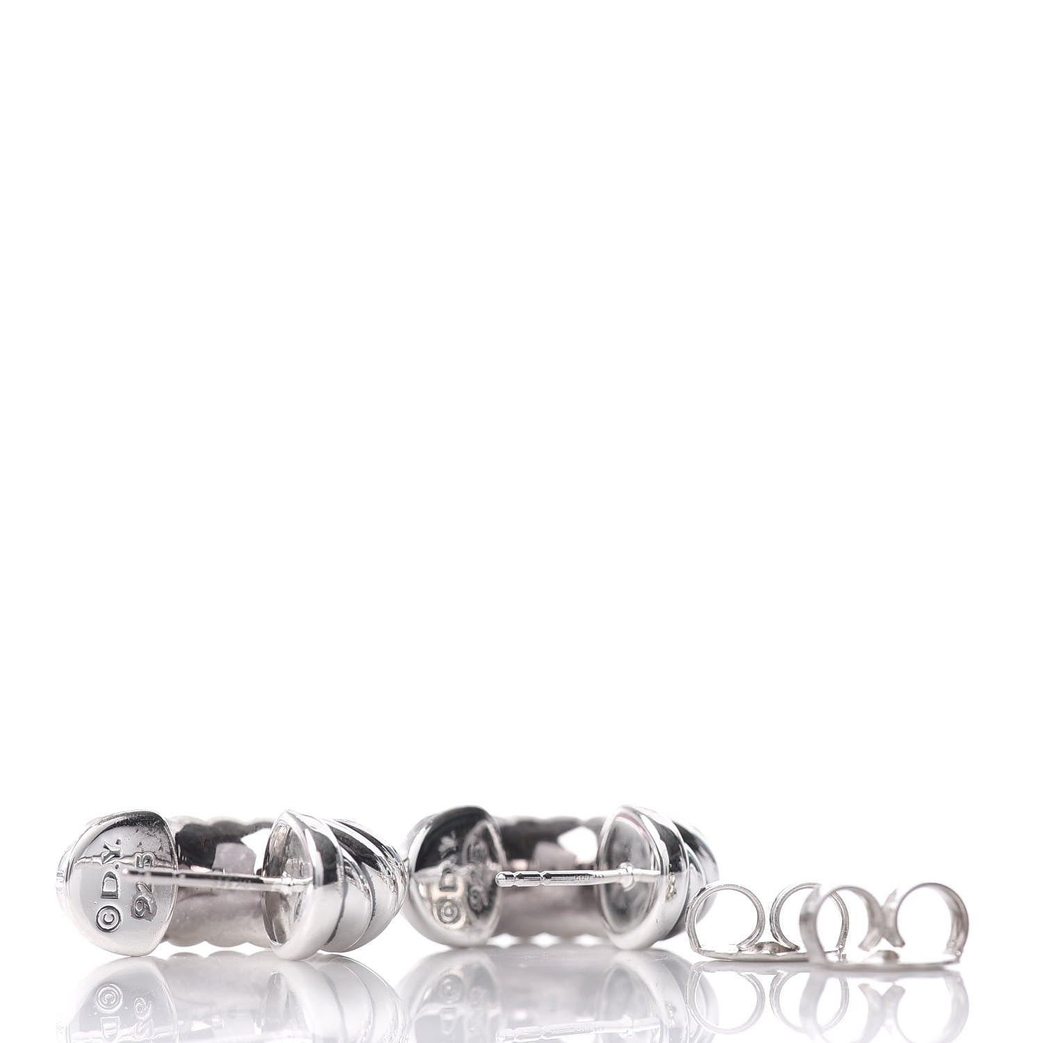 David Yurman Sterling Silver Sculpted Cable Classics Hoop Earrings 3 of 4