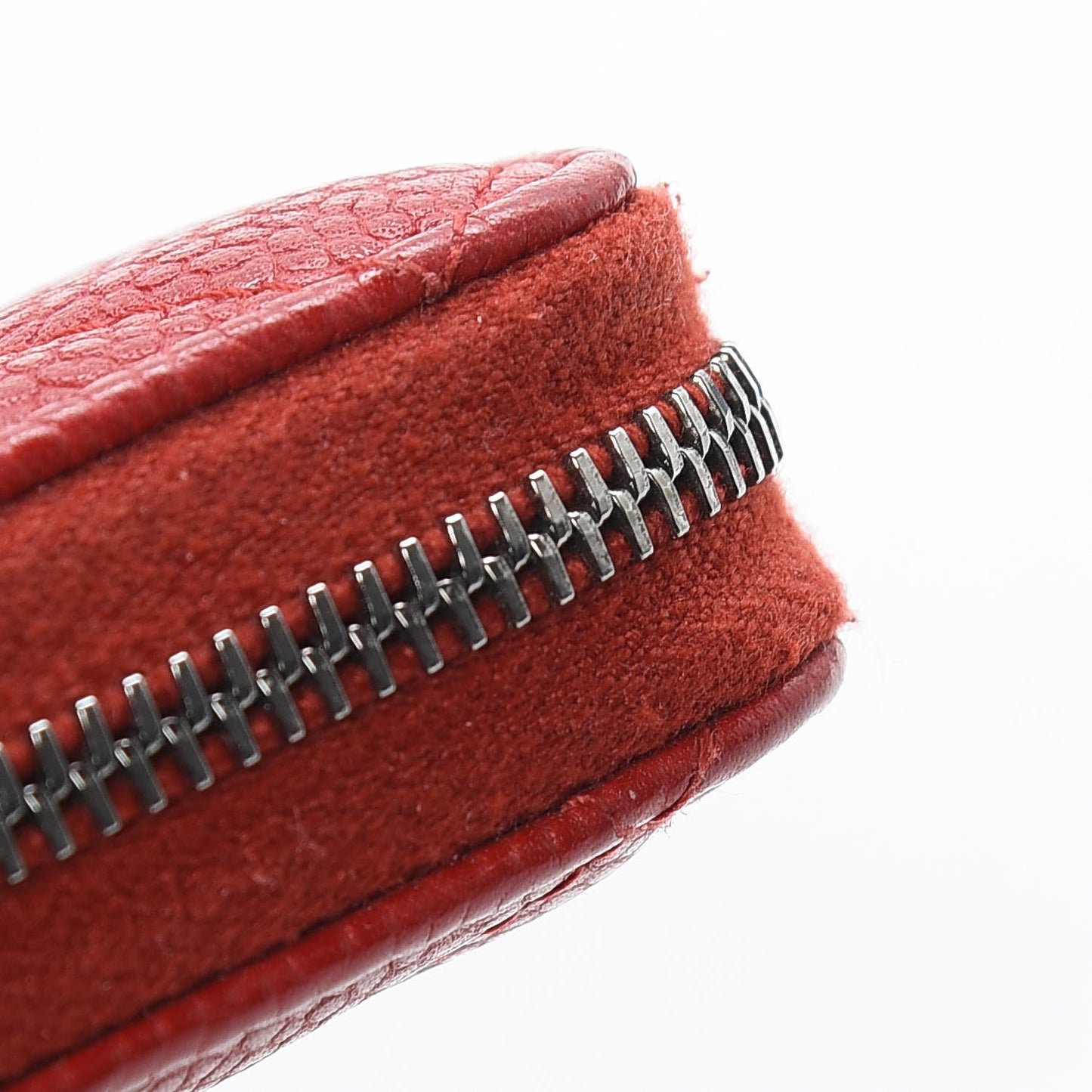 Caviar Quilted Small Zip Around Wallet Red