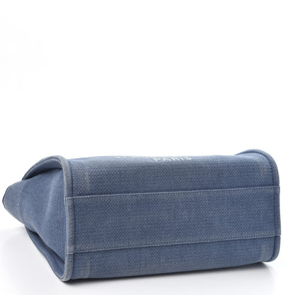 Chanel Canvas Small Deauville Tote Denim Blue 3 of 9